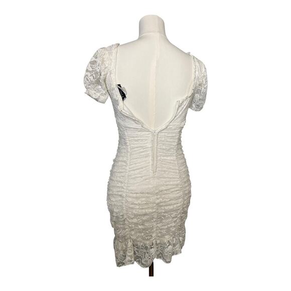 Womens Coquette Cottagecore Dress Girly Romantic B. Darlin 3 / 4 White Lace - Picture 10 of 11